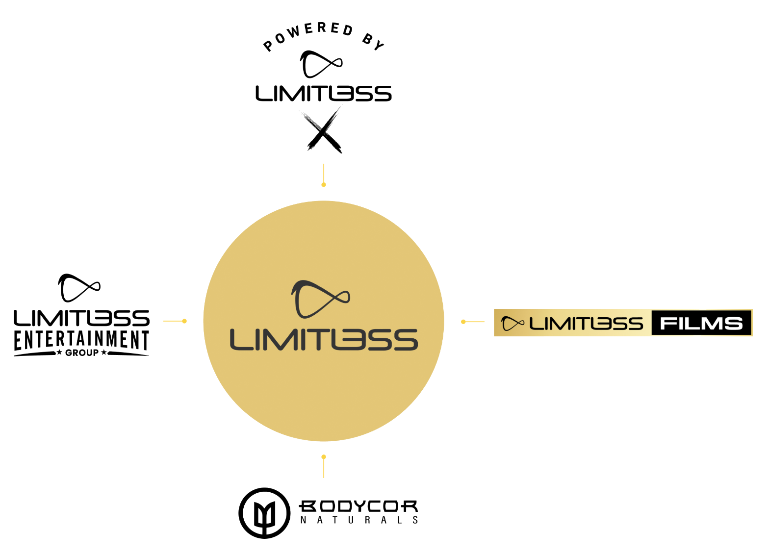 Limitless X subsidiaries: Consumer Products, AI Wellness Tech, Boxing & Live Events, Film & TV